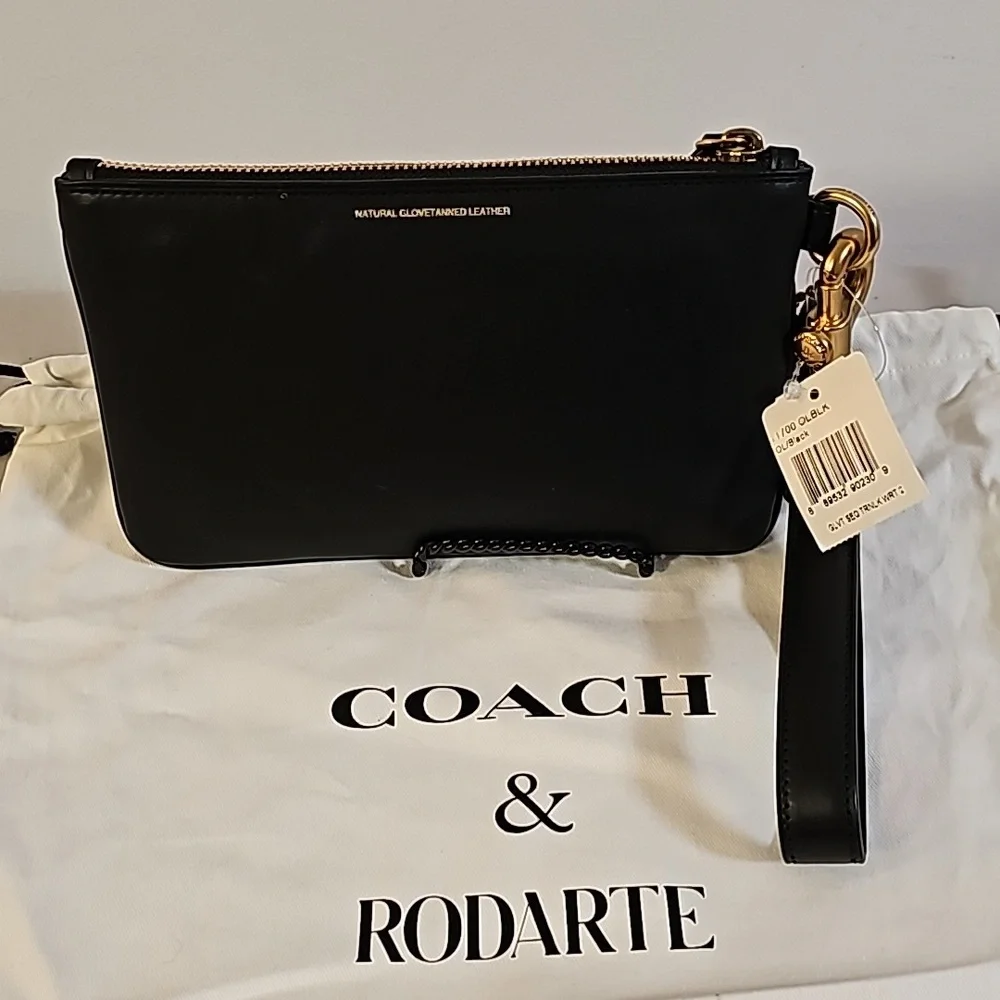 NEW COACH & Rodarte 11702 Turnlock Wristlet 30 Glovetanned Leather with Sequins - Picture 2 of 8